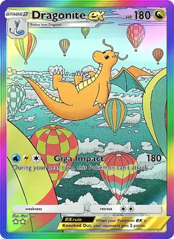 Dragonite ex Secret Rare rarity Eevee Grove Pokémon card price