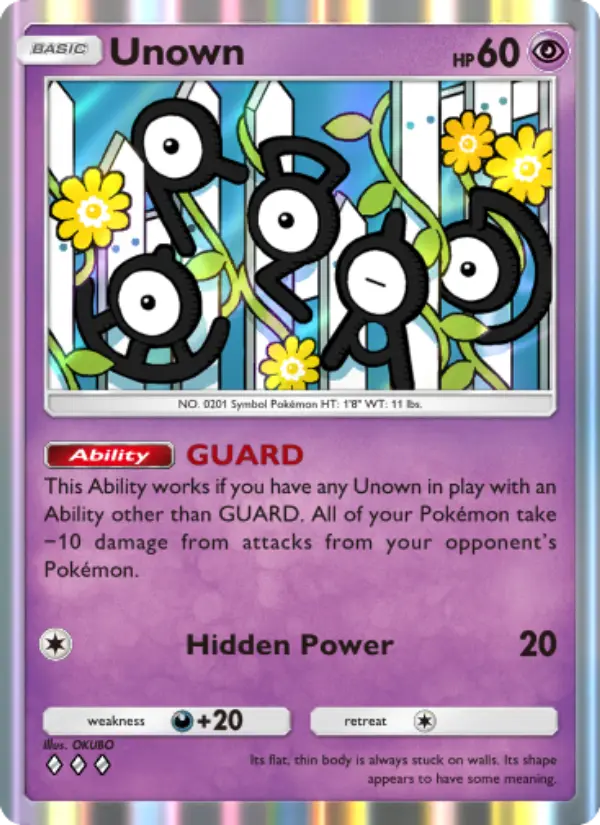 Unown Rare rarity Wisdom of Sea and Sky Pokémon card price