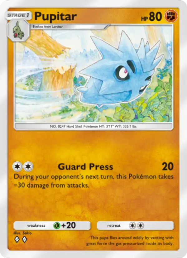 Pupitar Rare rarity Wisdom of Sea and Sky Pokémon card price
