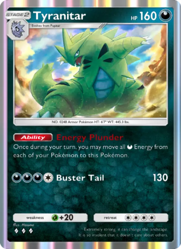 Tyranitar Rare rarity Wisdom of Sea and Sky Pokémon card price