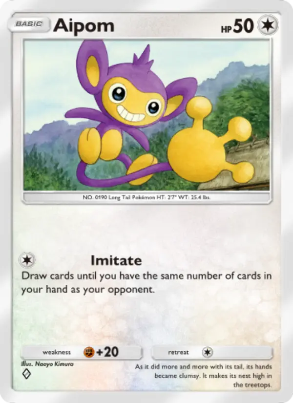 Aipom Rare rarity Wisdom of Sea and Sky Pokémon card price