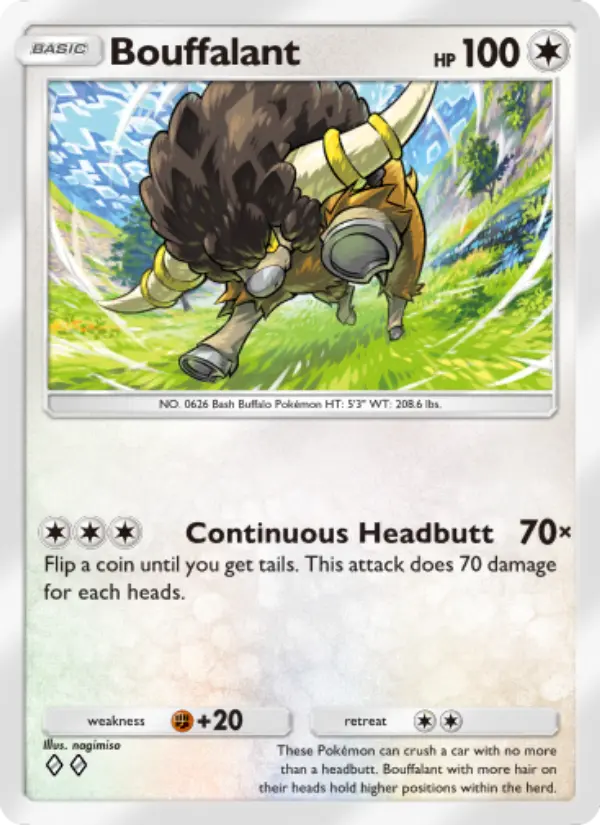 Bouffalant Rare rarity Wisdom of Sea and Sky Pokémon card price