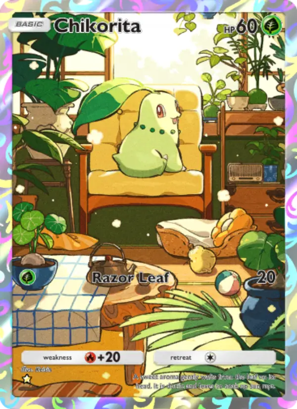 Chikorita Secret Rare rarity Wisdom of Sea and Sky Pokémon card price