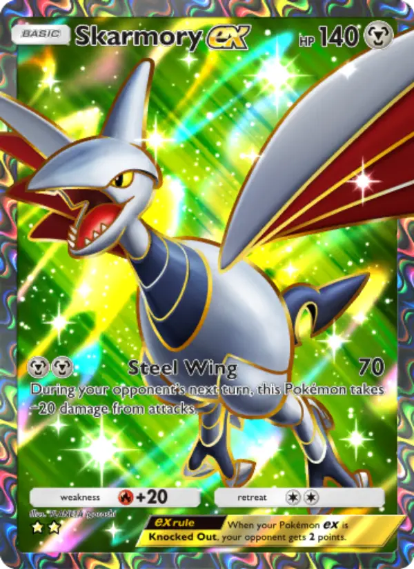 Skarmory ex Secret Rare rarity Wisdom of Sea and Sky Pokémon card price