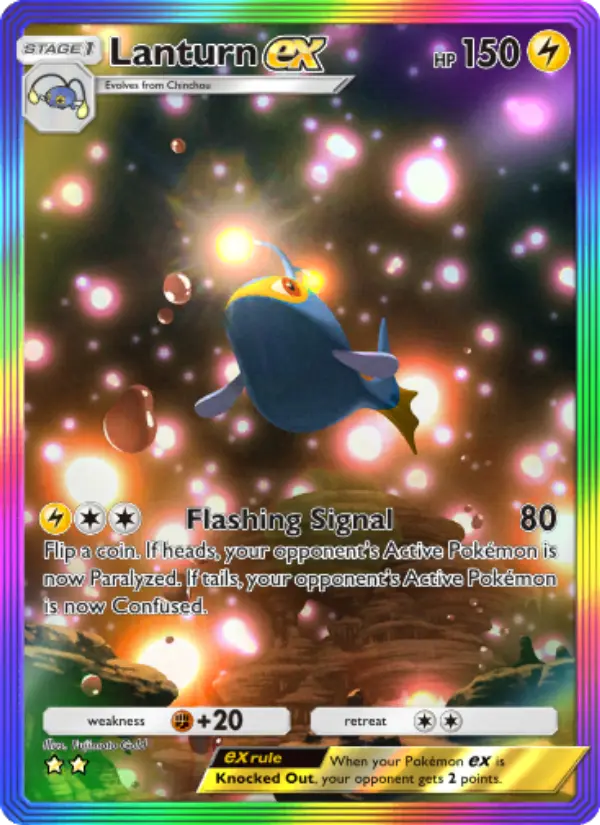 Lanturn ex Secret Rare rarity Wisdom of Sea and Sky Pokémon card price