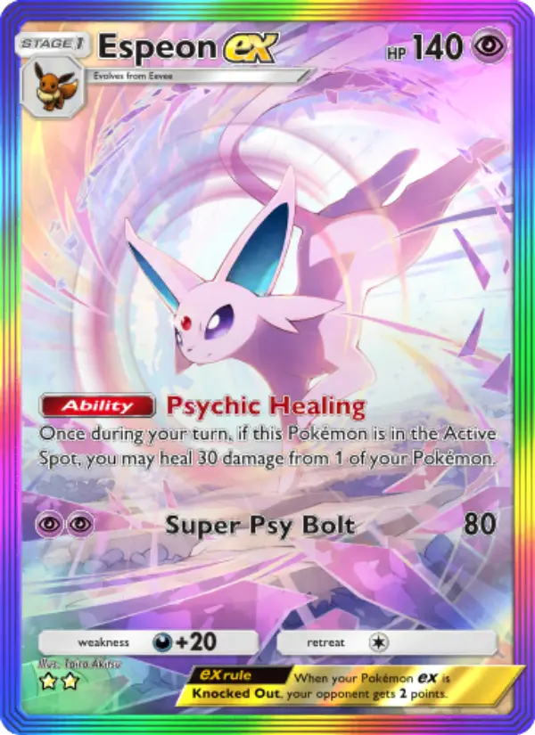 Espeon ex Secret Rare rarity Wisdom of Sea and Sky Pokémon card price