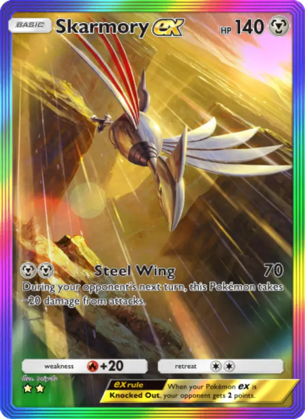 Skarmory ex Secret Rare rarity Wisdom of Sea and Sky Pokémon card price