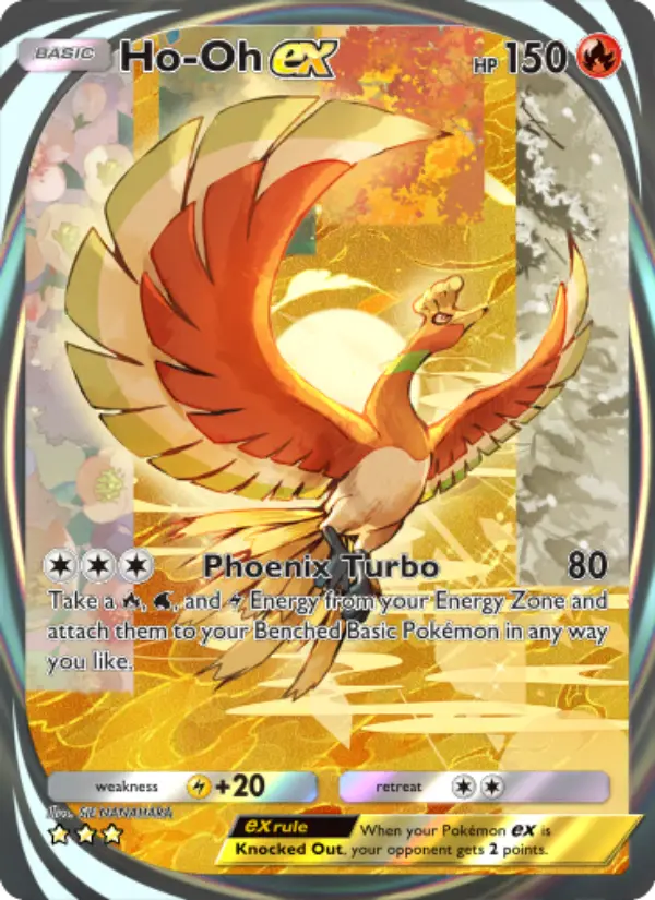 Ho-Oh ex Secret Rare rarity Wisdom of Sea and Sky Pokémon card price