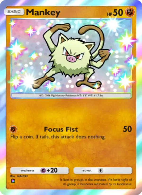 Mankey Secret Rare rarity Wisdom of Sea and Sky Pokémon card price