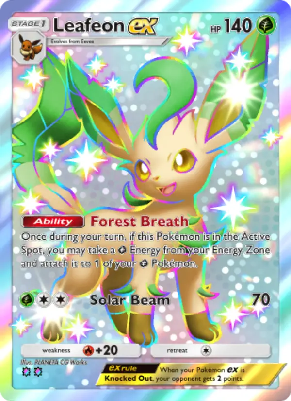 Leafeon ex Secret Rare rarity Wisdom of Sea and Sky Pokémon card price
