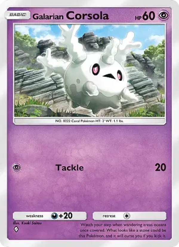 Galarian Corsola Rare rarity Secluded Springs Pokémon card price