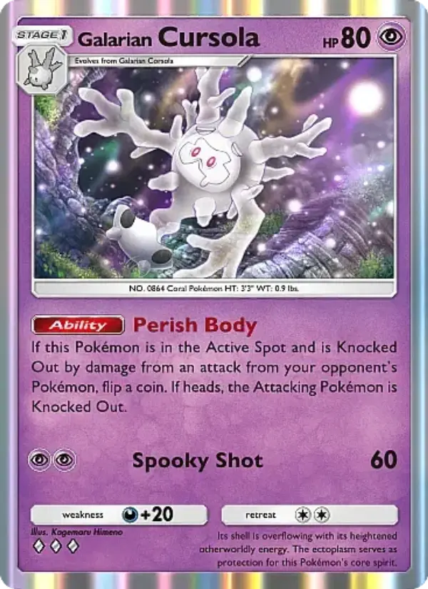 Galarian Cursola Rare rarity Secluded Springs Pokémon card price