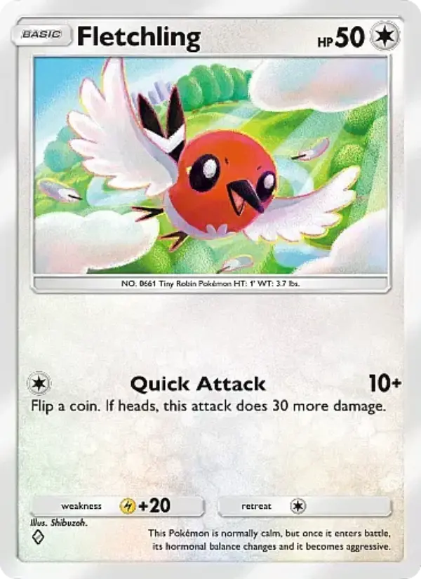 Fletchling Rare rarity Secluded Springs Pokémon card price