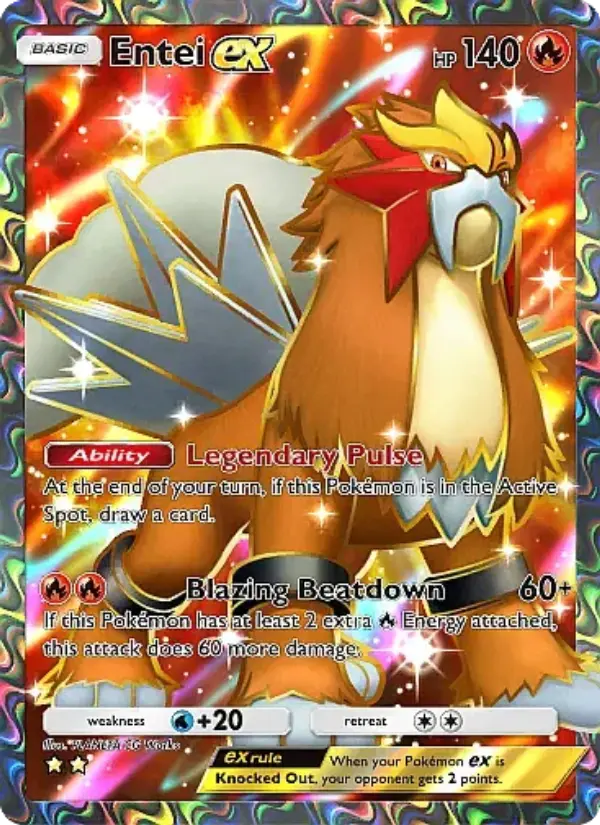 Entei ex Secret Rare rarity Secluded Springs Pokémon card price