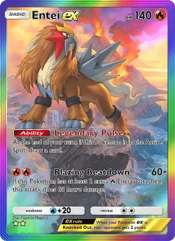 Entei ex Secret Rare rarity Secluded Springs Pokémon card price