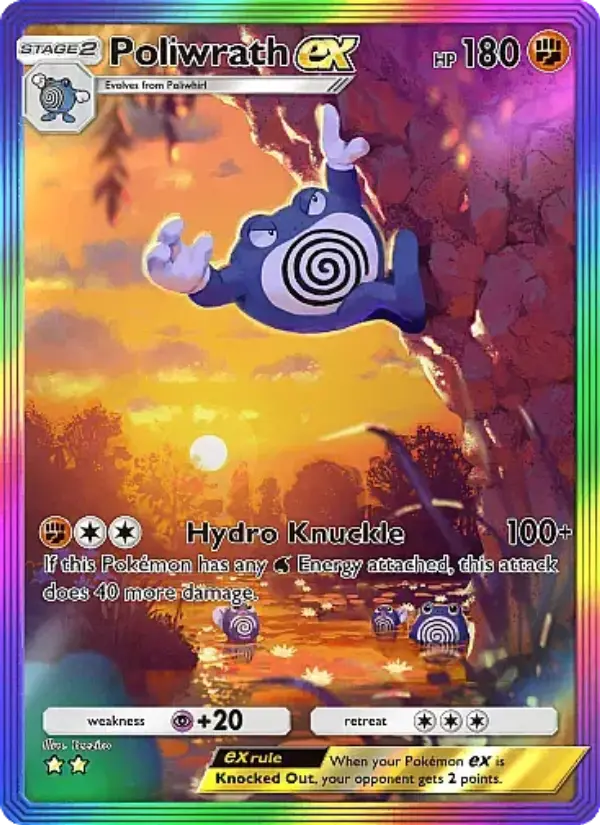 Poliwrath ex Secret Rare rarity Secluded Springs Pokémon card price