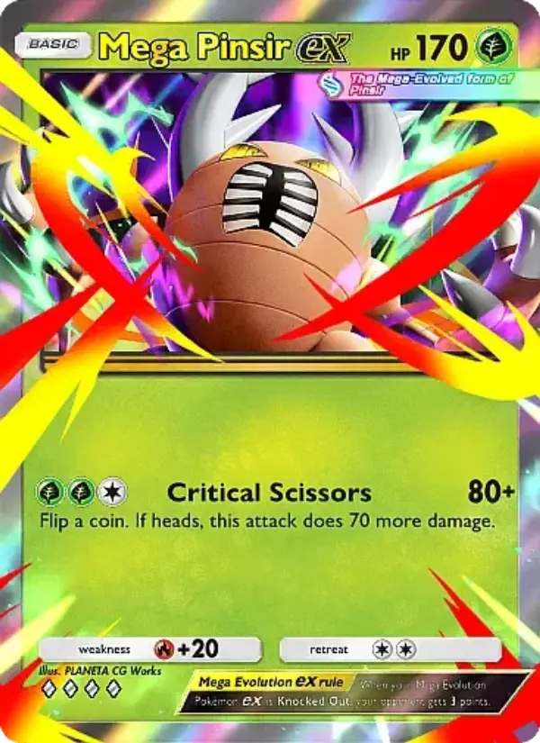 Mega Pinsir ex Rare rarity Mega Rising Pokémon card price