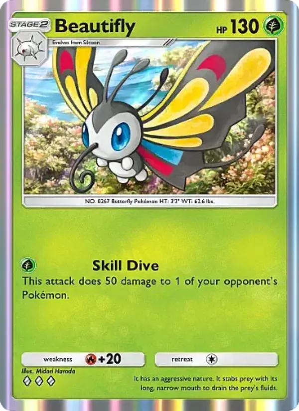 Beautifly Rare rarity Mega Rising Pokémon card price