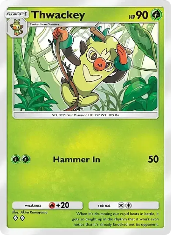 Thwackey Rare rarity Mega Rising Pokémon card price