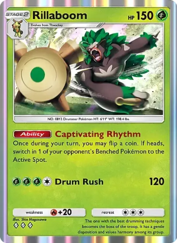 Rillaboom Rare rarity Mega Rising Pokémon card price