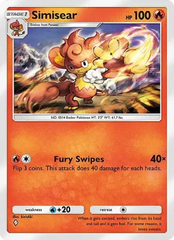 Simisear Rare rarity Mega Rising Pokémon card price