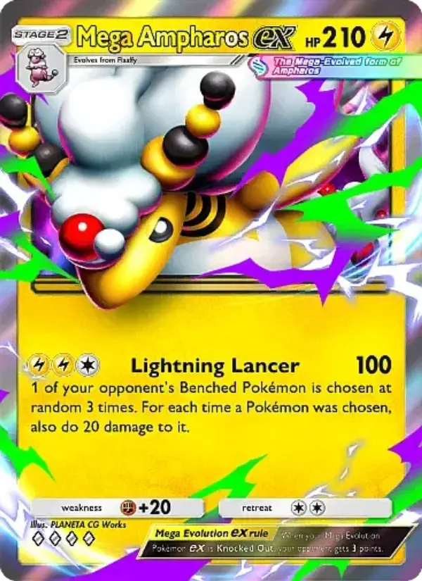 Mega Ampharos ex Rare rarity Mega Rising Pokémon card price