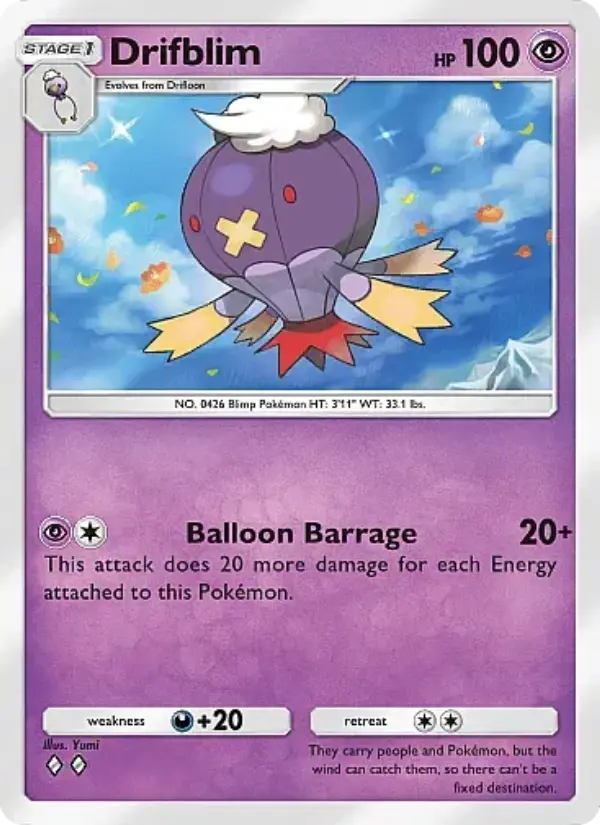 Drifblim Rare rarity Mega Rising Pokémon card price