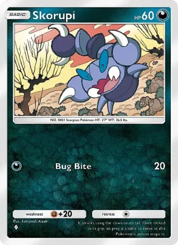 Skorupi Rare rarity Mega Rising Pokémon card price