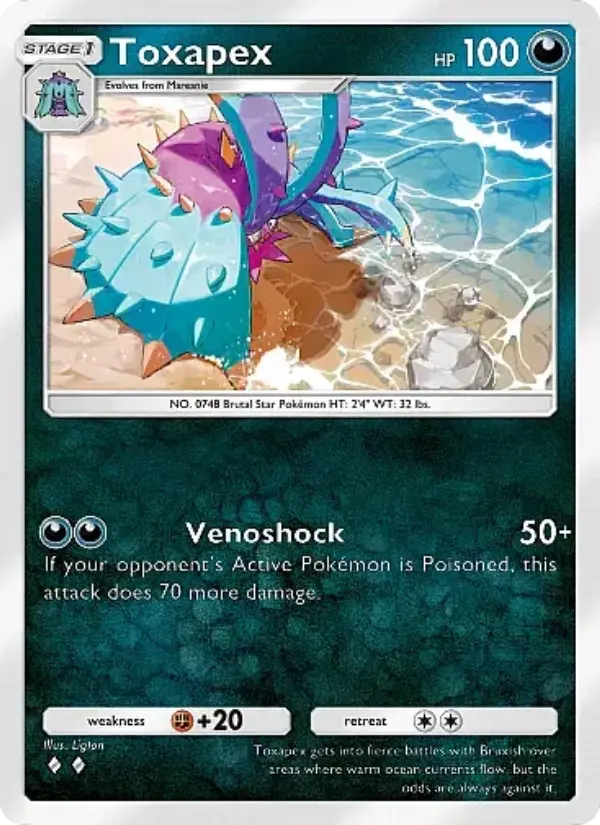 Toxapex Rare rarity Mega Rising Pokémon card price