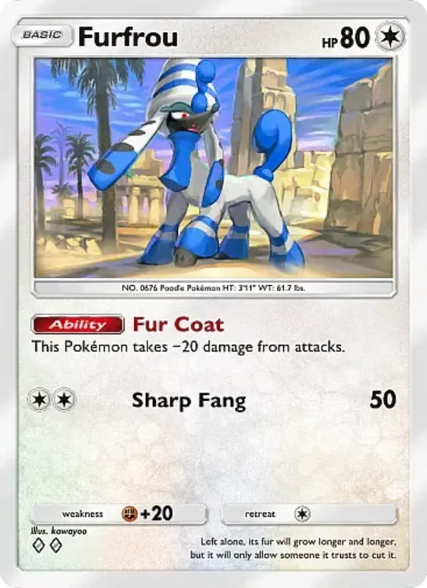 Furfrou Rare rarity Mega Rising Pokémon card price