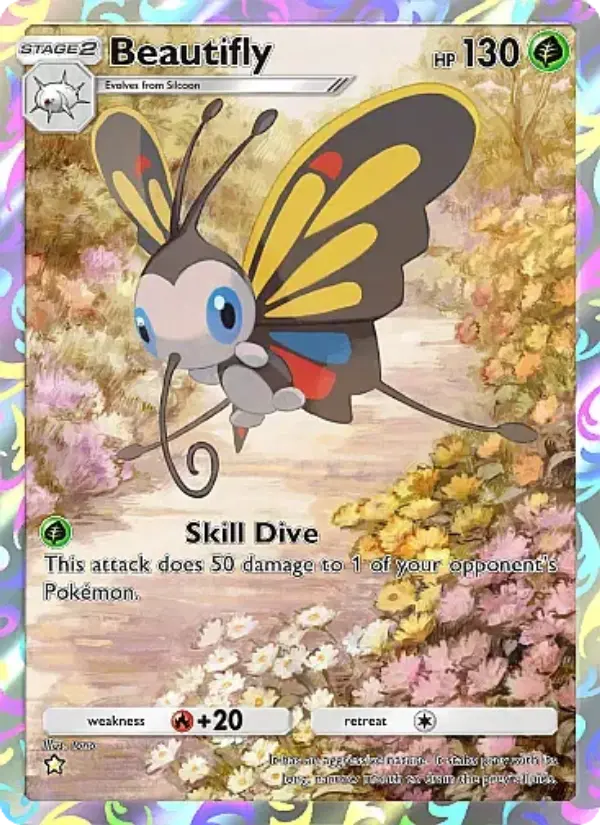 Beautifly Secret Rare rarity Mega Rising Pokémon card price
