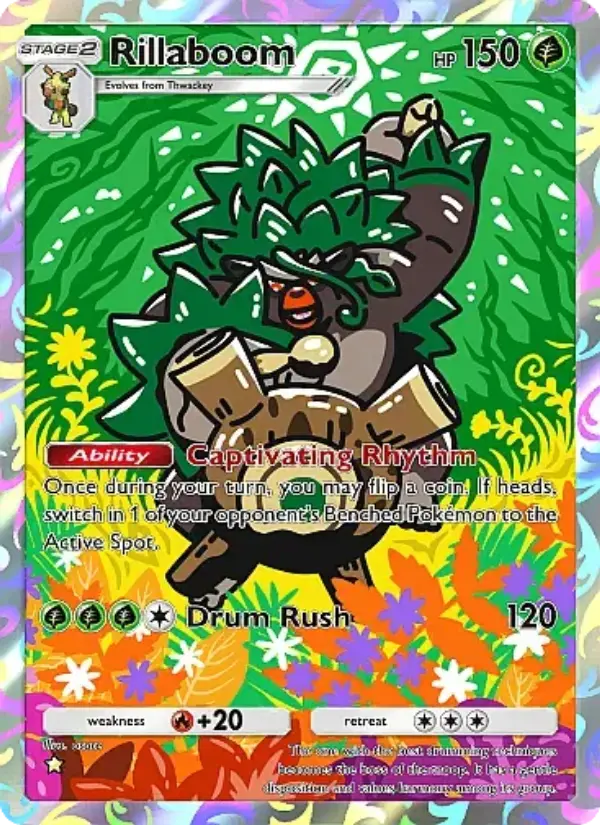 Rillaboom Secret Rare rarity Mega Rising Pokémon card price