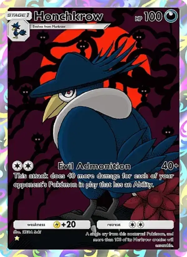 Honchkrow Secret Rare rarity Mega Rising Pokémon card price