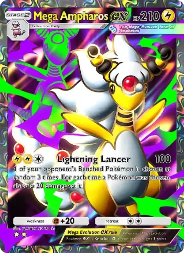 Mega Ampharos ex Secret Rare rarity Mega Rising Pokémon card price