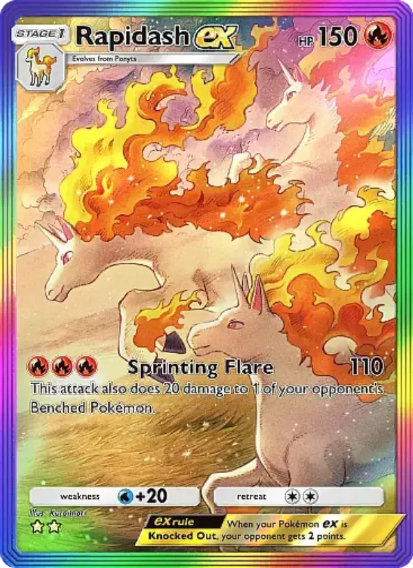 Rapidash ex Secret Rare rarity Mega Rising Pokémon card price