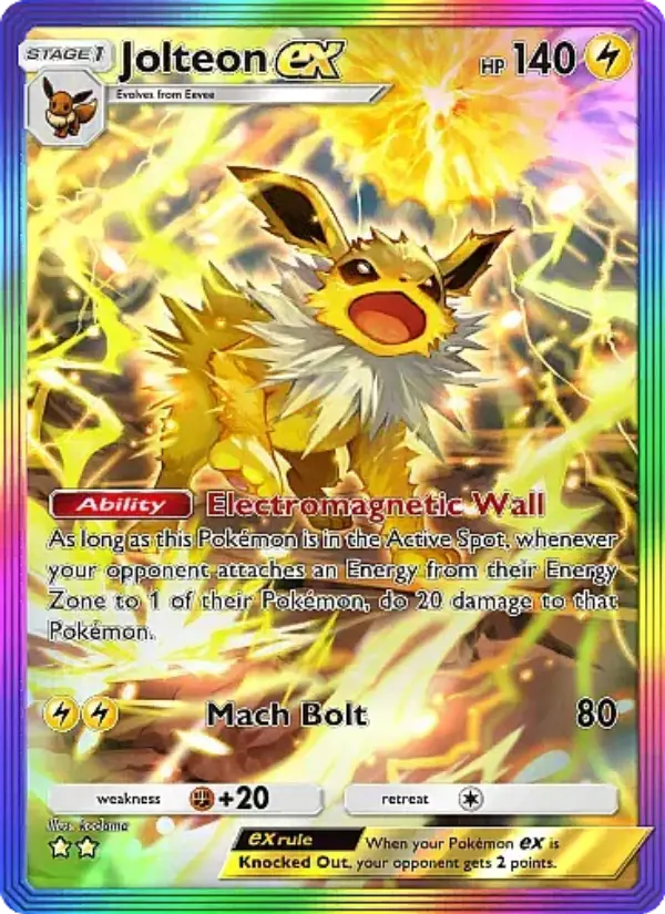 Jolteon ex Secret Rare rarity Mega Rising Pokémon card price