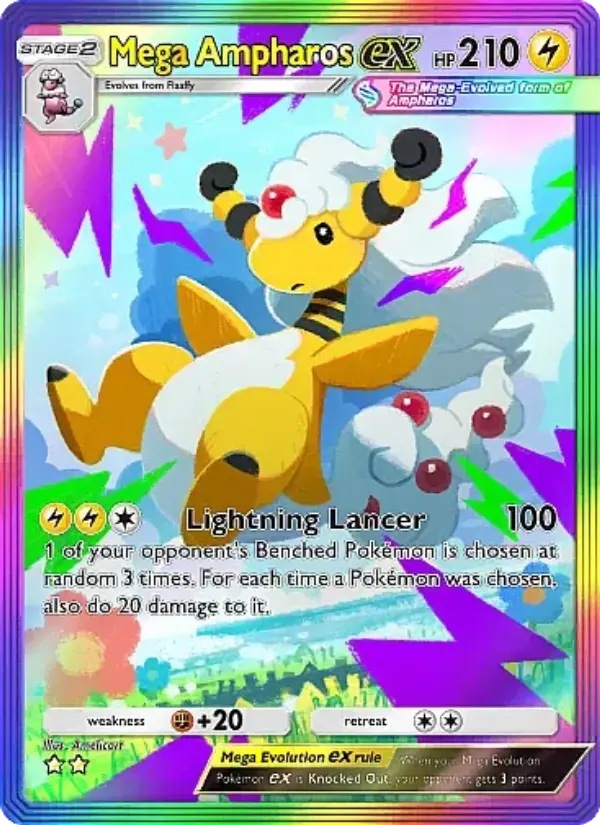 Mega Ampharos ex Secret Rare rarity Mega Rising Pokémon card price