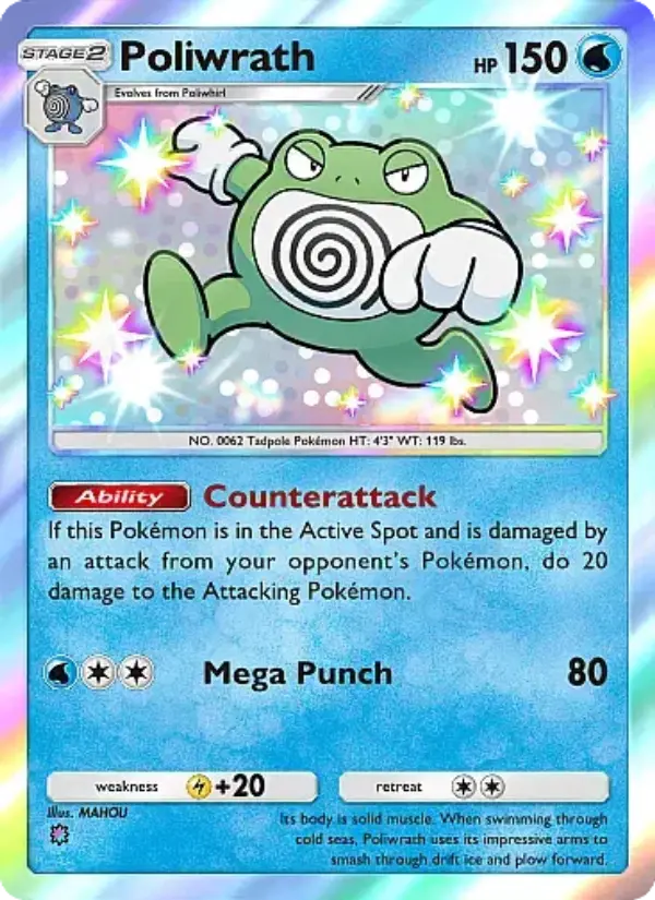 Poliwrath Secret Rare rarity Mega Rising Pokémon card price