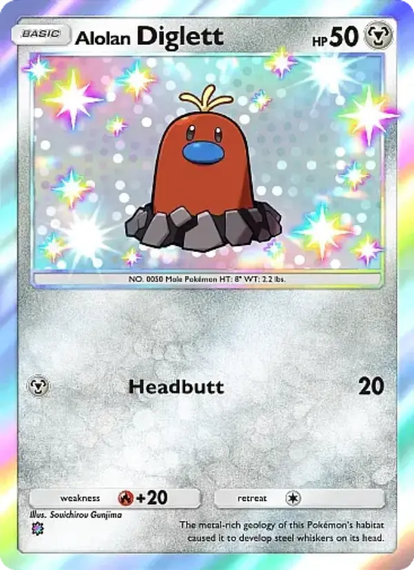 Alolan Diglett Secret Rare rarity Mega Rising Pokémon card price