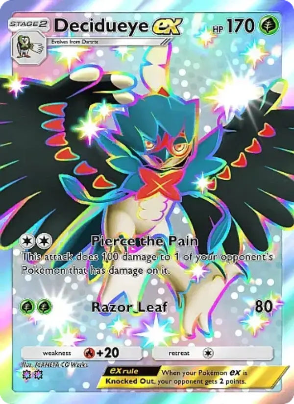 Decidueye ex Secret Rare rarity Mega Rising Pokémon card price