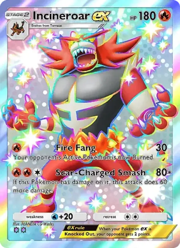 Incineroar ex Secret Rare rarity Mega Rising Pokémon card price