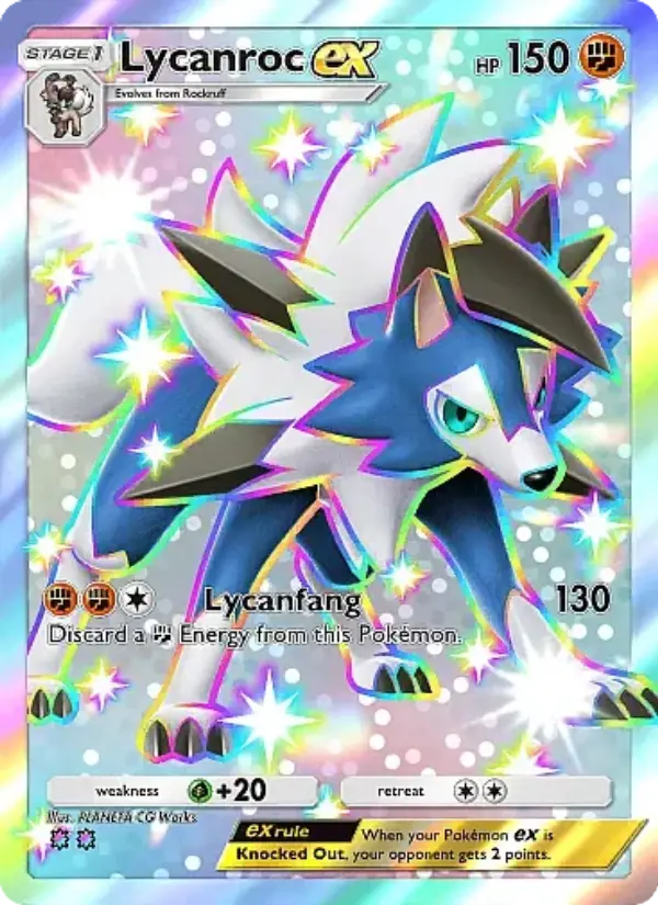 Lycanroc ex Secret Rare rarity Mega Rising Pokémon card price