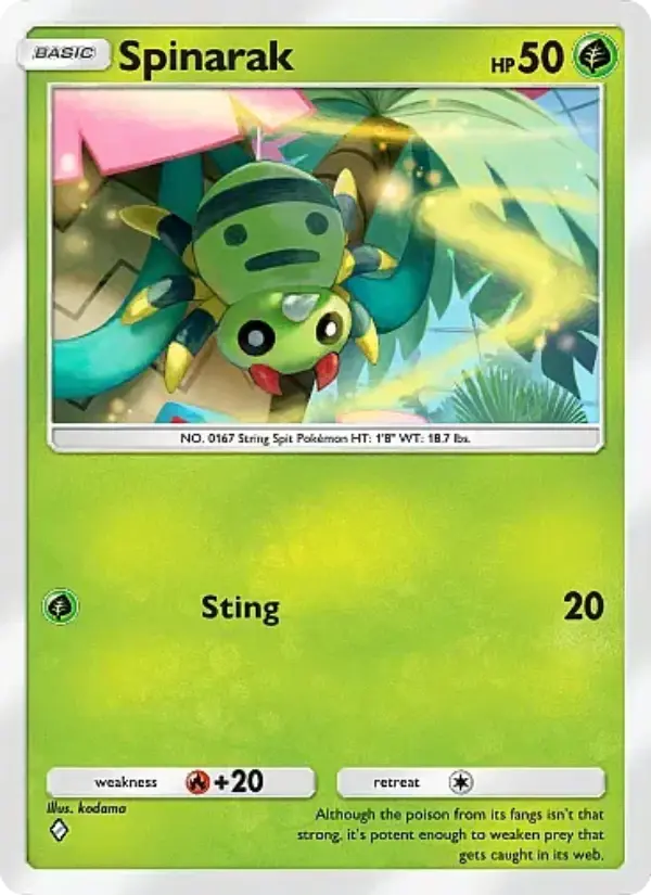 Spinarak Rare rarity Crimson Blaze Pokémon card price