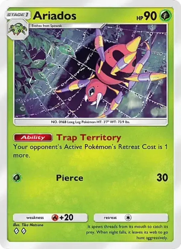 Ariados Rare rarity Crimson Blaze Pokémon card price