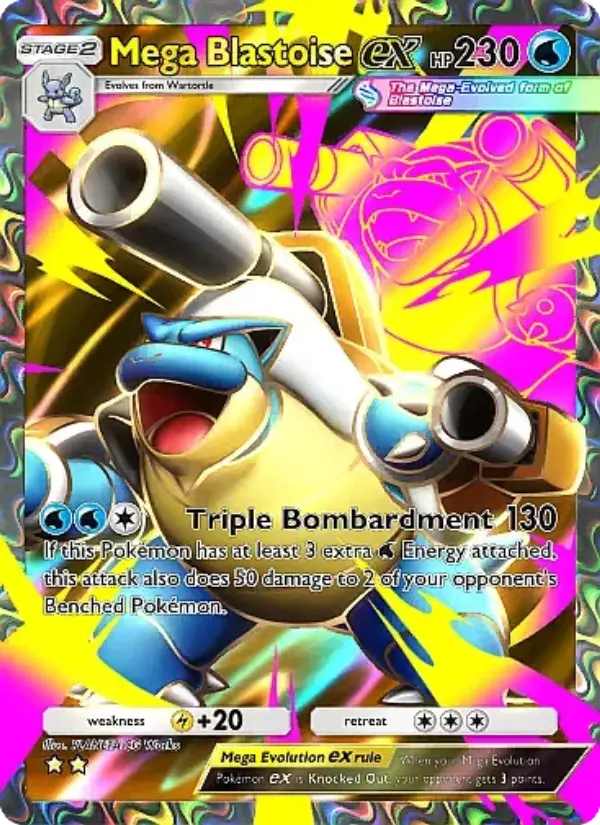 Mega Blastoise ex Secret Rare rarity Crimson Blaze Pokémon card price