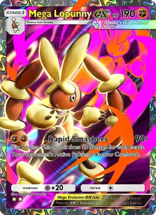 Mega Lopunny ex Secret Rare rarity Crimson Blaze Pokémon card price