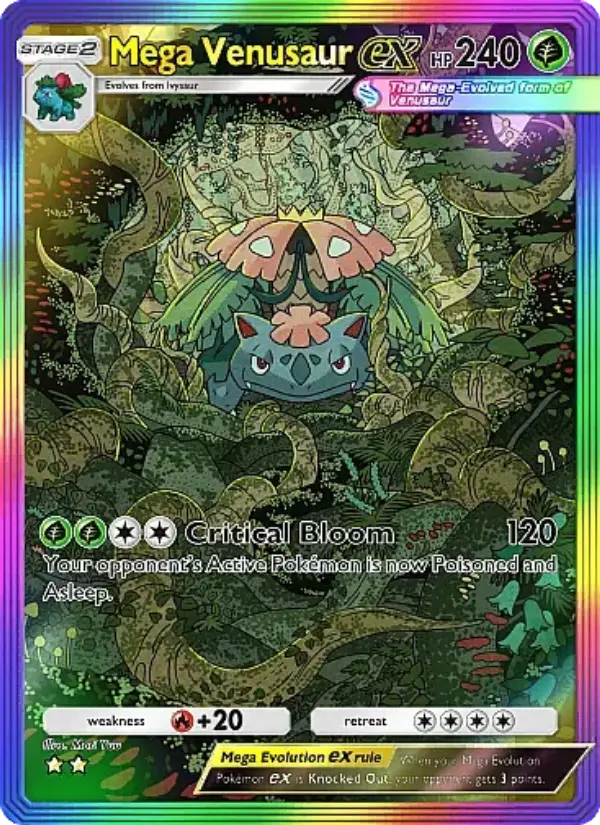 Mega Venusaur ex Secret Rare rarity Crimson Blaze Pokémon card price