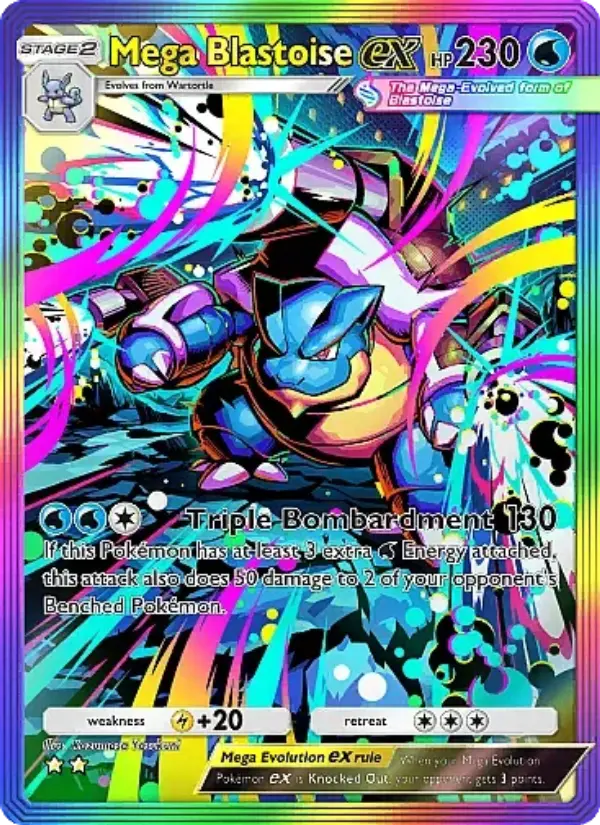 Mega Blastoise ex Secret Rare rarity Crimson Blaze Pokémon card price