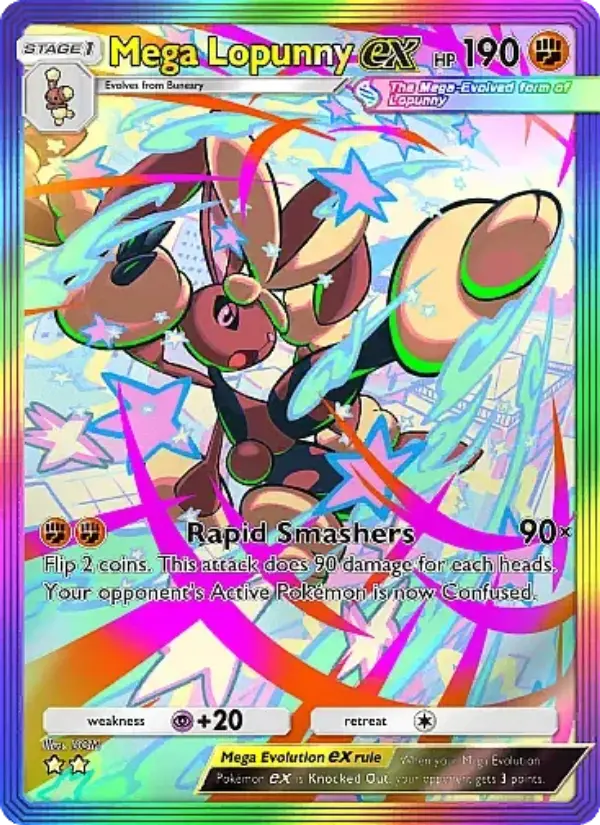 Mega Lopunny ex Secret Rare rarity Crimson Blaze Pokémon card price