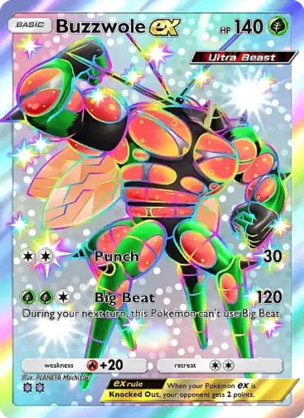 Buzzwole ex Secret Rare rarity Crimson Blaze Pokémon card price